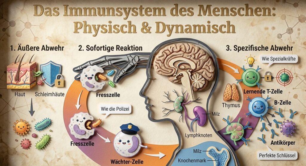 Das Immunsystem des Menschen einfach erklärt mit Beispielen